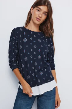 Camiseta estampada combinada