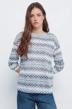 Camiseta estampada efecto lino