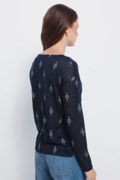 Camiseta estampada efecto lino