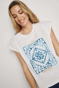 Camiseta estampada manga corta