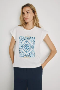 Camiseta estampada manga corta