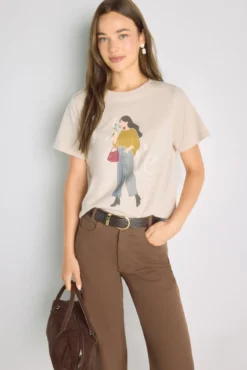 Camiseta estampada manga corta
