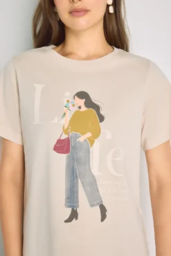 Camiseta estampada manga corta