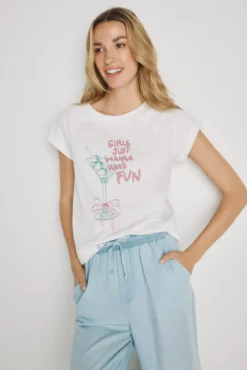 Camiseta estampada manga corta