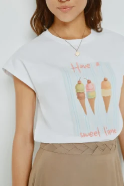 Camiseta estampada manga corta