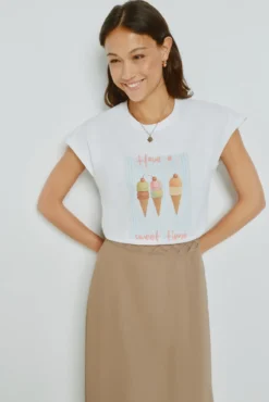 Camiseta estampada manga corta