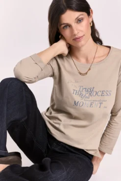 Camiseta estampada manga francesa