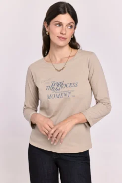 Camiseta estampada manga francesa