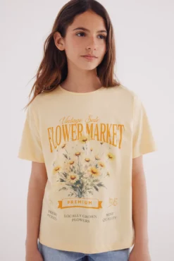 Camiseta flores niña
