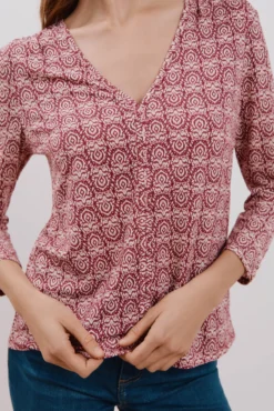 Camiseta fluida escote pico
