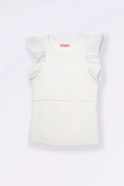 Camiseta lactancia con mangas volantes