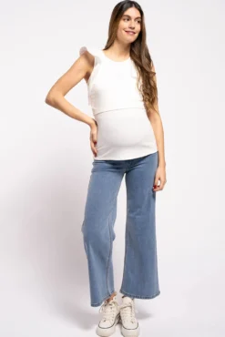 Camiseta lactancia con mangas volantes
