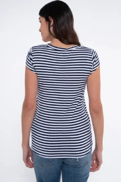 Camiseta lactancia cruzada de rayas