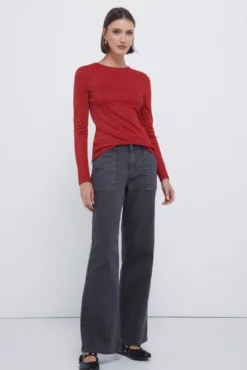Camiseta lurex escote espalda