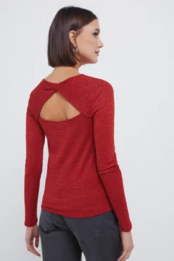 Camiseta lurex escote espalda