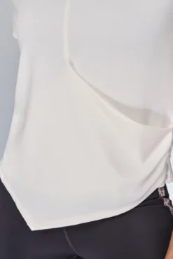 Camiseta manga corta blanco drapeado