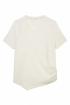 Camiseta manga corta blanco drapeado
