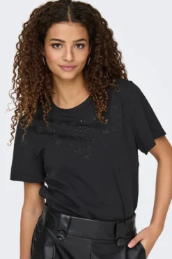 Camiseta manga corta bordada
