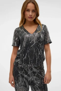 Camiseta manga corta lentejuelas