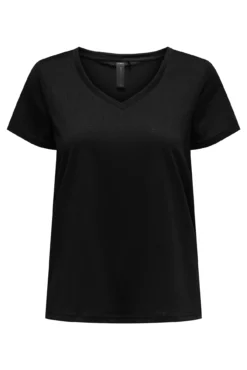 Camiseta manga corta y cuello V, y con tejido efecto agua