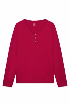 Camiseta manga larga 100% algodón rojo