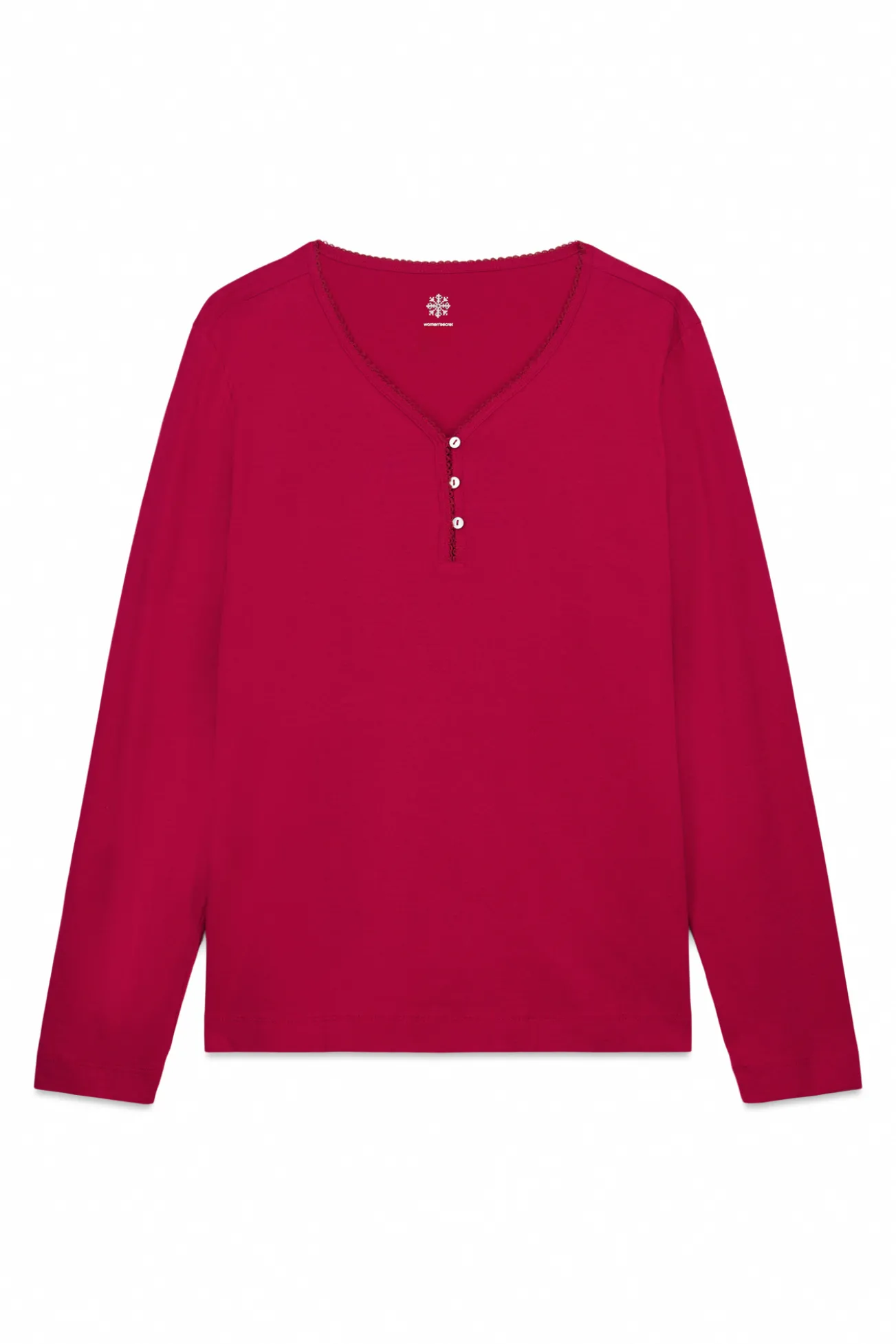 Camiseta manga larga 100% algodón rojo