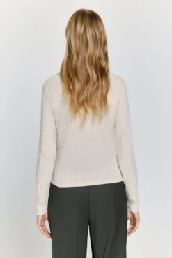 Camiseta manga larga con tejido acanalado con hilo de lurex