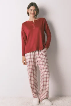 Camiseta manga larga punto ante rojo