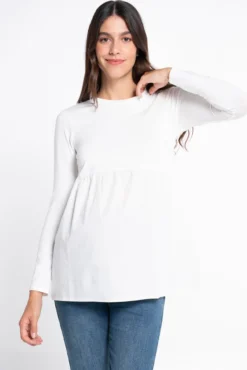 Camiseta premama con popelin en bajo