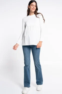 Camiseta premama con popelin en bajo