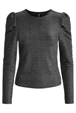 Camiseta premamá de mangas abullonadas purpurina