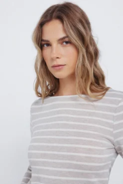 Camiseta punto cortado rayas