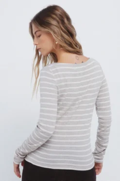 Camiseta punto cortado rayas