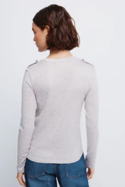 Camiseta punto cortado trabilla hombro