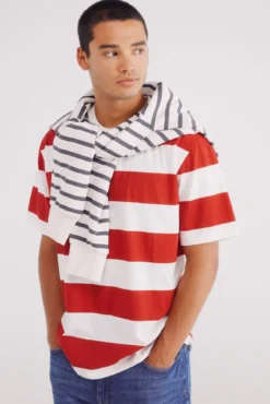 Camiseta raya roja ancha
