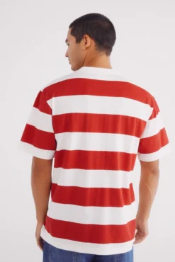 Camiseta raya roja ancha