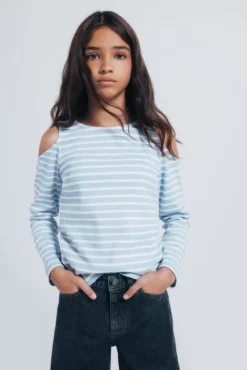 Camiseta rib hombros descubiertos niña