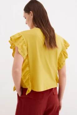 Camiseta sin mangas con dorados