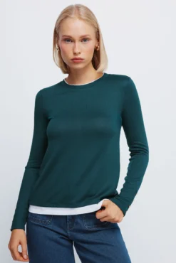 Camiseta tacto suave efecto doble prenda