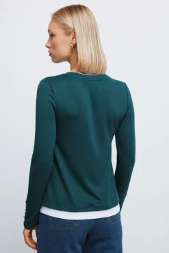 Camiseta tacto suave efecto doble prenda