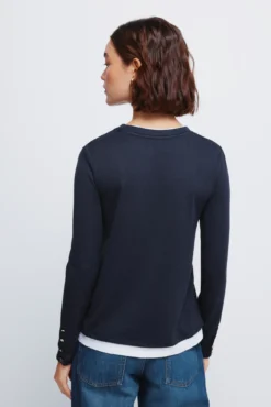 Camiseta tacto suave efecto doble prenda