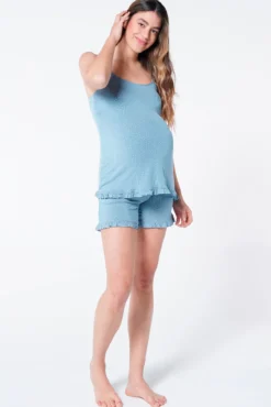 Camiseta top pijama maternity lactancia volantes