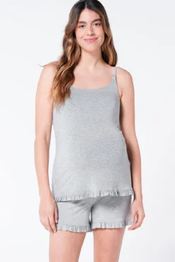 Camiseta top pijama maternity lactancia volantes