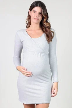 Camisón lactancia a rayas con escote