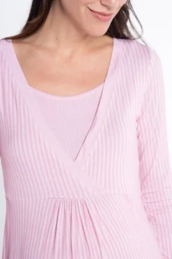Camisón lactancia manga larga rayas