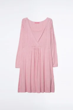Camisón lactancia manga larga rayas