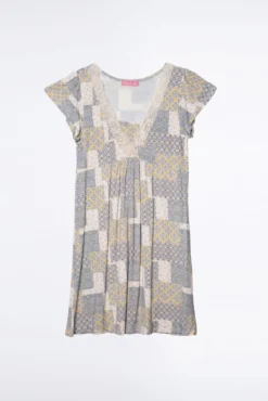 Camisón lactancia m/c estampado parches
