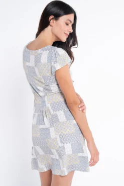 Camisón lactancia m/c estampado parches