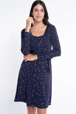 Camisón lactancia m/l estampado copos