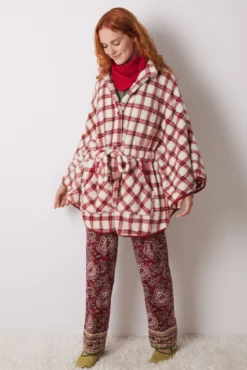 Capa pelo suave estampado cuadros